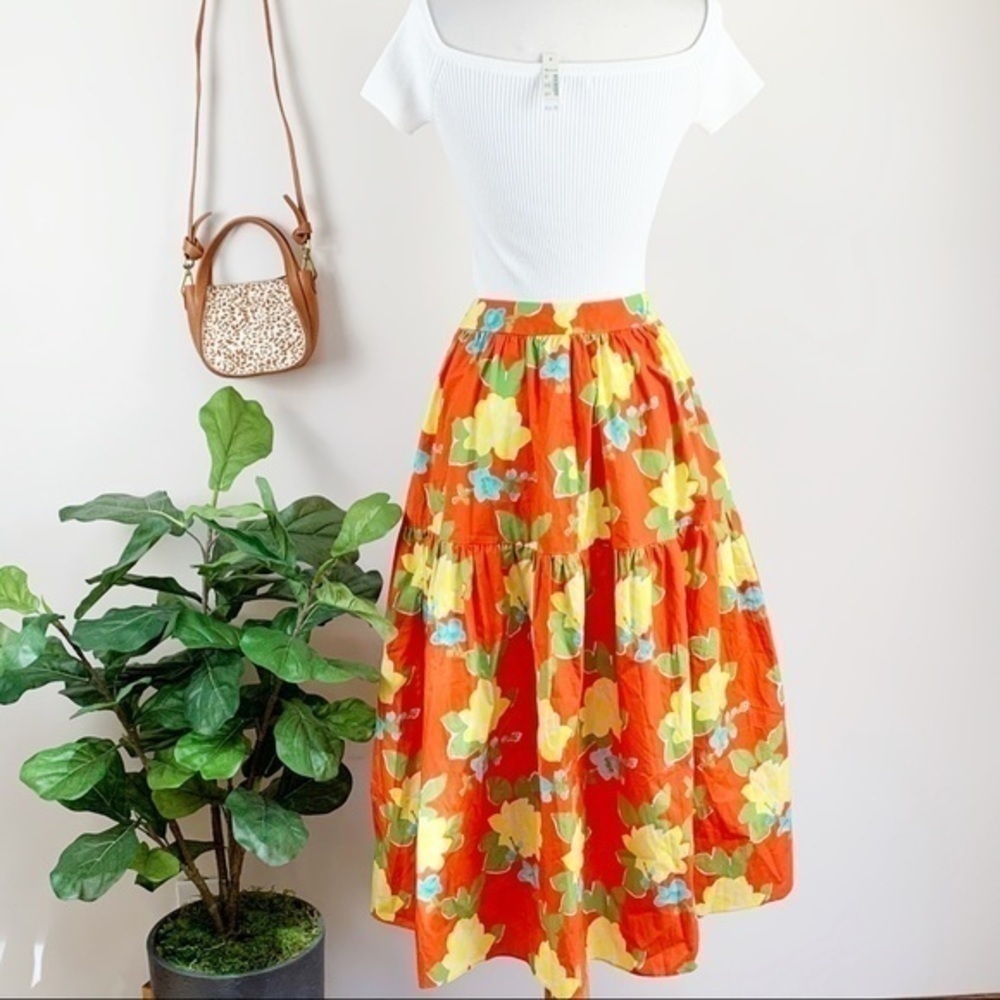 💋Anthropologie WHIT floral skirt size 4 - Picture 3 of 11